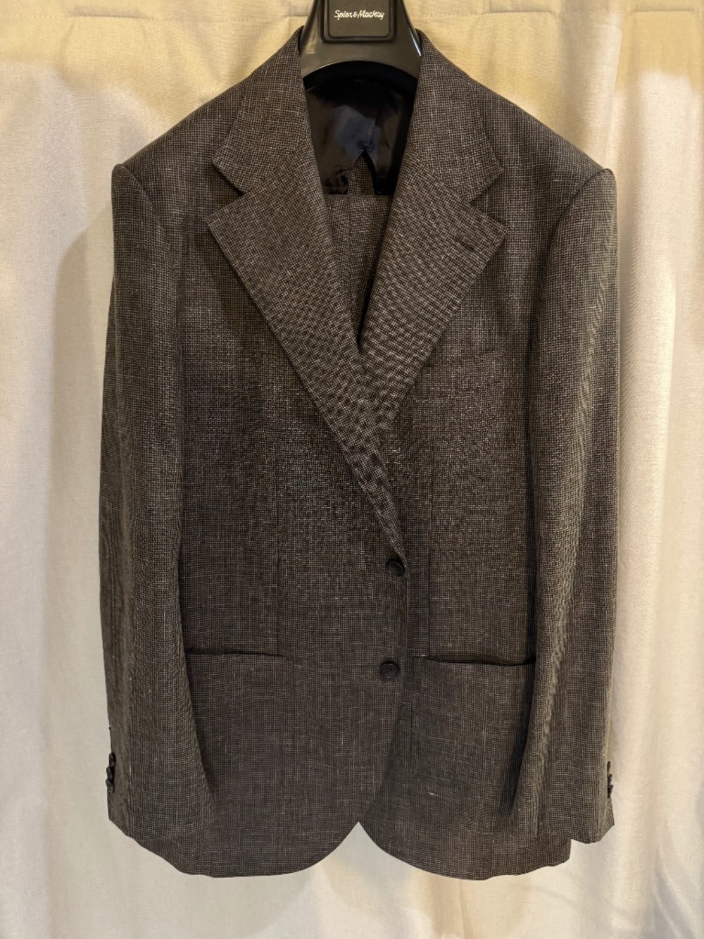 Spier & Mackay Brown Houndstooth Wool/Linen Blend Guabello Neo3 2 PAIRS OF PANTS